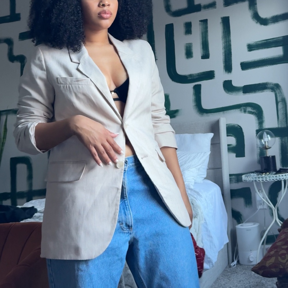 Cream linen blazer
